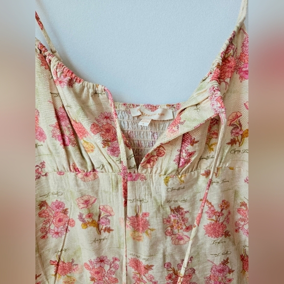 Monteau Los Angeles Floral Sleeveless Dress Spagetti Straps Midi Rayon Size L - Picture 4 of 8